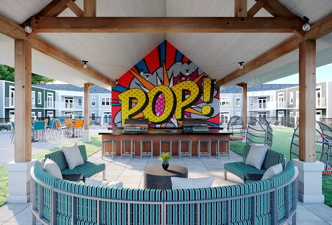comic book inspired mural