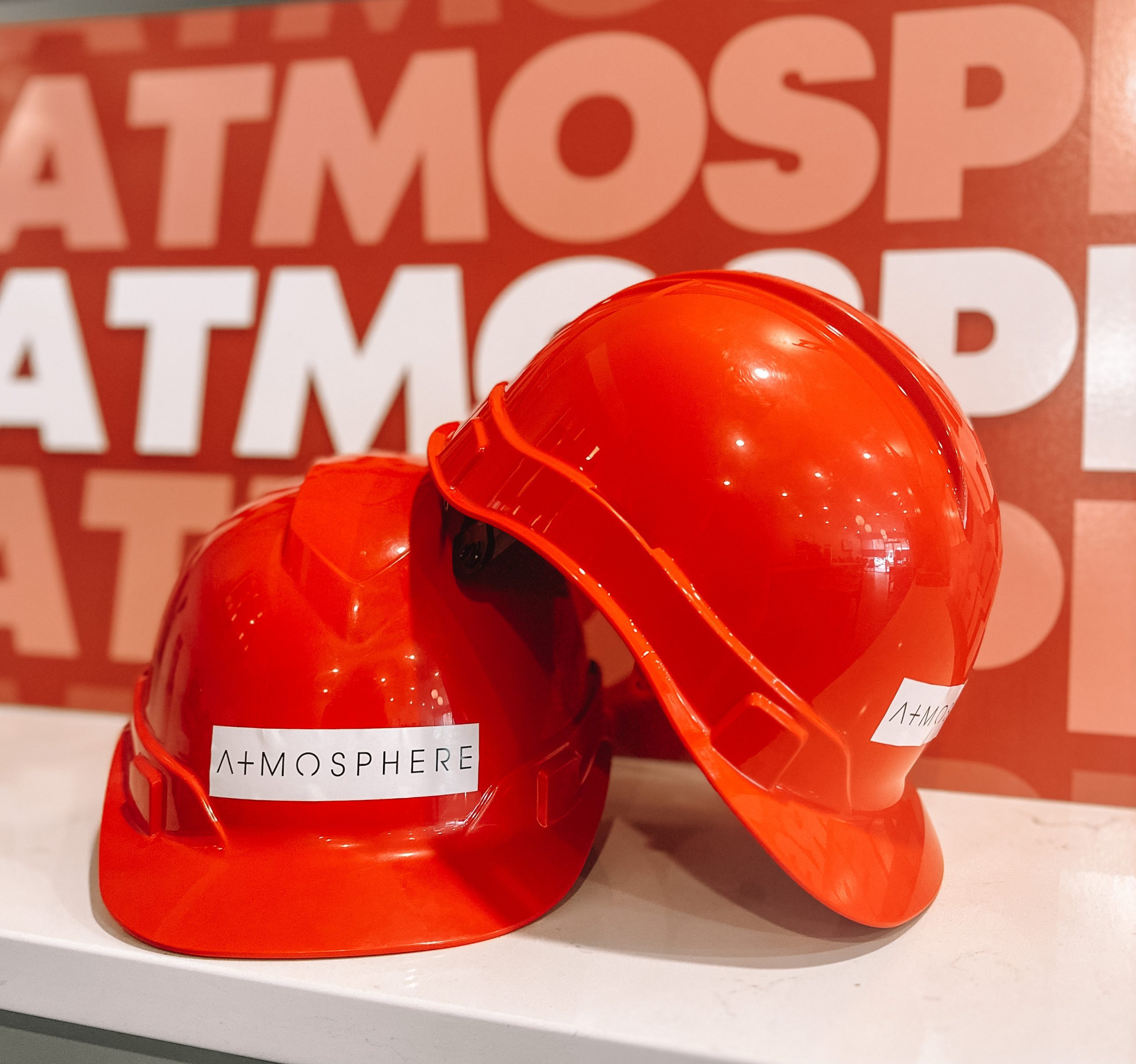 red construction hats