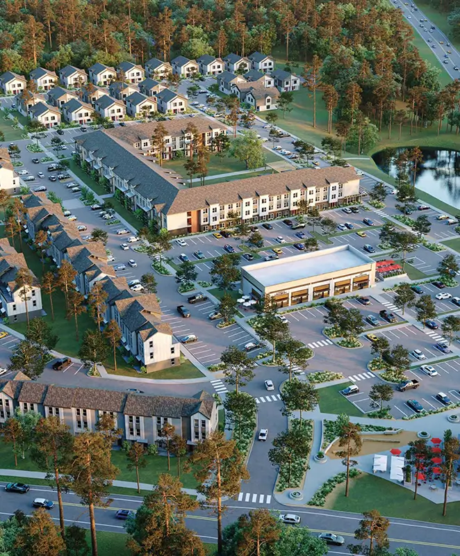 aerial view of a community